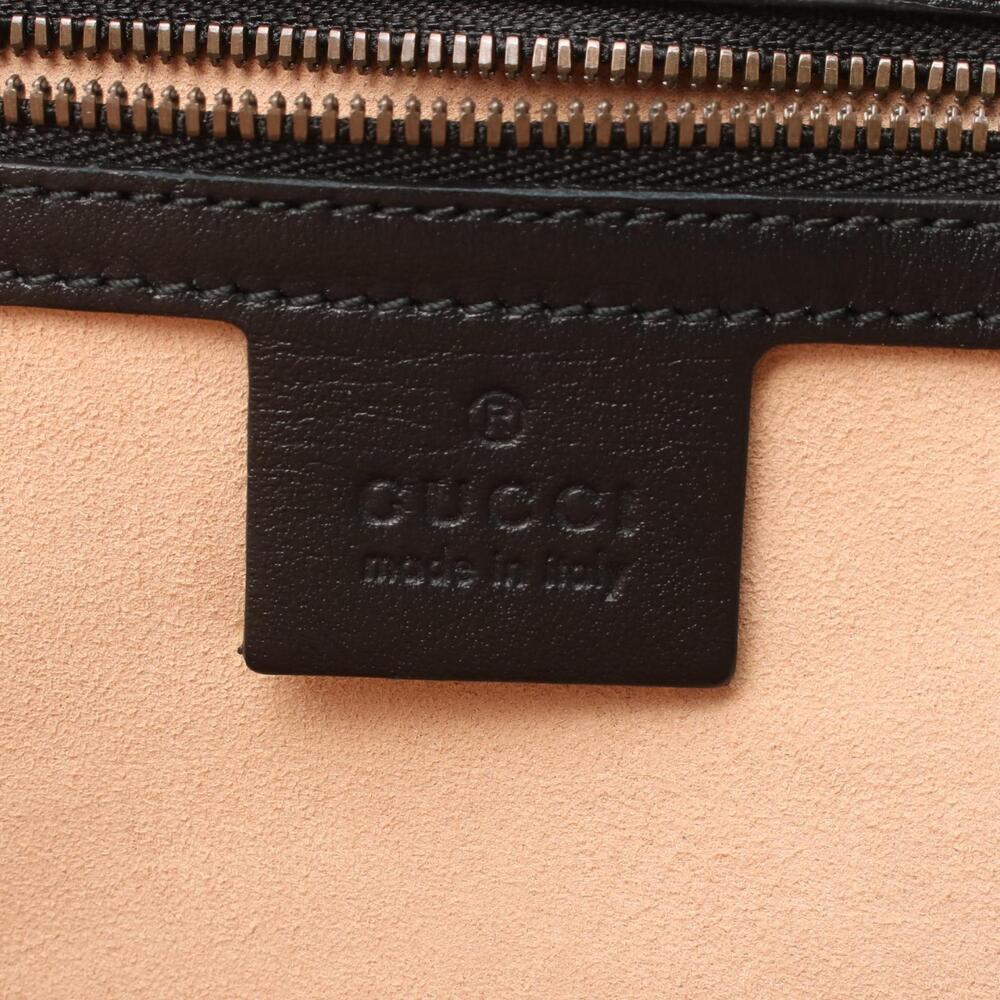 Gucci GG Marmont Double GG V stitch Shoulder Bag Leather Black - Picture 3 of 7